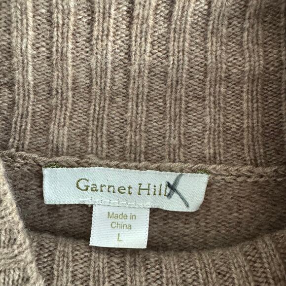 Garnet Hill Womens Large Brown Beige 100% Cashmere Pullover Sweater - Picture 3 of 5
